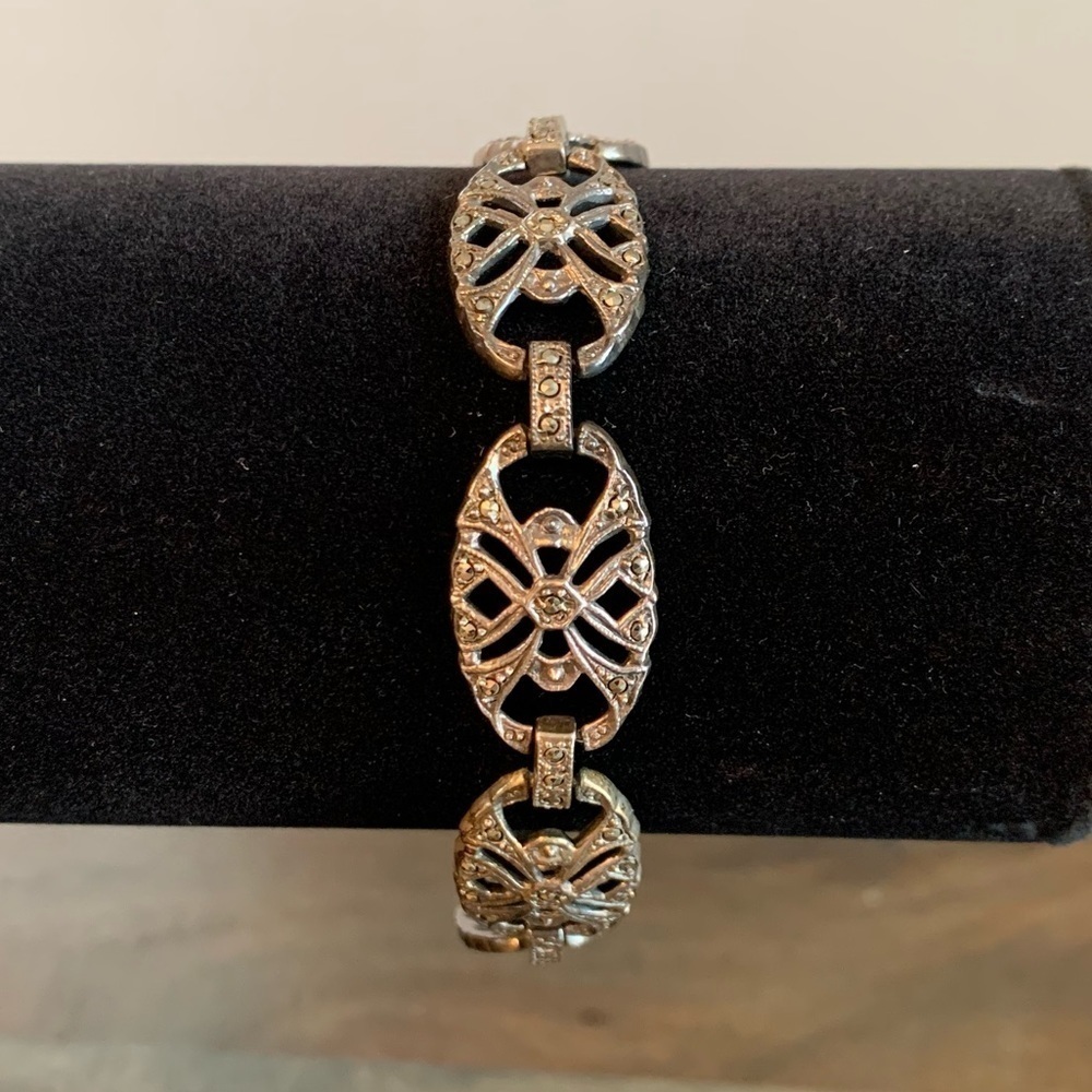 Danecraft Sterling Silver Bracelet Marcasite Vintage Stamped Danecraft Ster